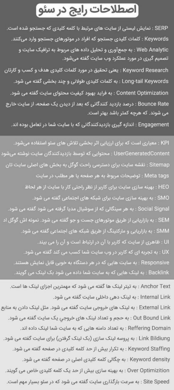 اصطلاحات سئو
